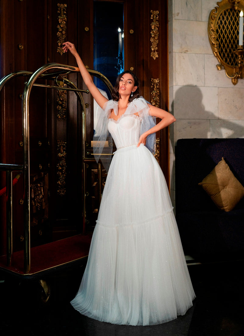 A-Line Convertible Wedding Dress with Bolero