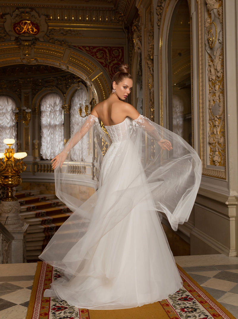 Robe de mariée chérie à manches amovibles