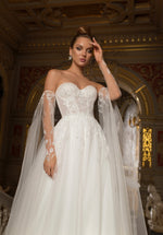 Sweetheart Wedding Dress with Removable Sleeves