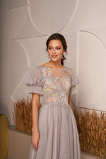 Midi Tulle Dress with Cap Sleeves