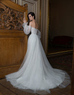 Sweetheart Glitter Wedding Gown with Removable Sleeves