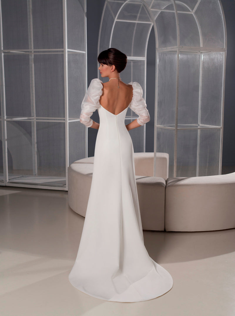 Minimalist Long Sleeve Wedding Dress