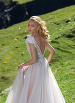 Cape Sleeve A-Line Wedding Dress