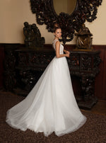 V-Neck A-Line Sleeveless Wedding Dress