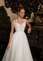 V-Neck A-Line Sleeveless Wedding Dress