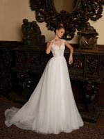 V-Neck A-Line Sleeveless Wedding Dress