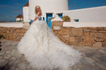 Off-Shoulder Princess Gown with Luxurious Tiered Skirt