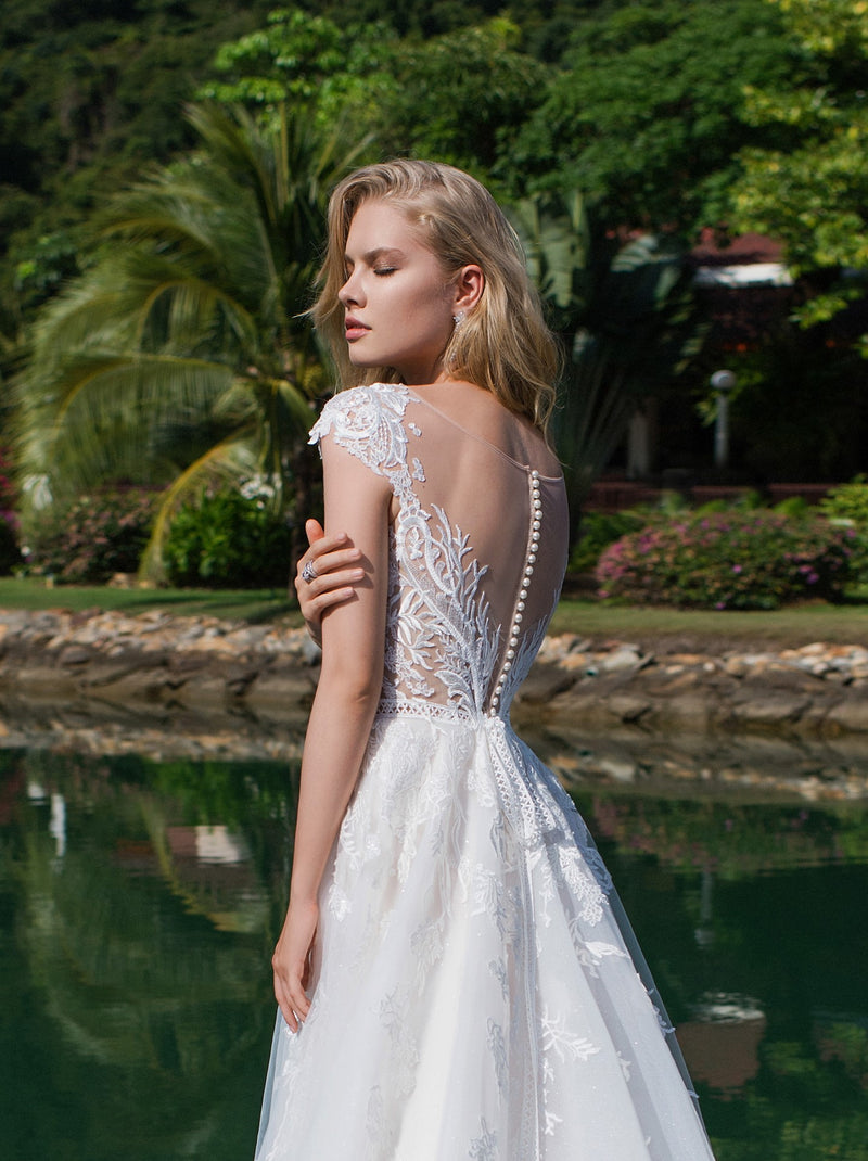 Sleeveless High Neck A-Line Wedding Gown HAREM's Brides Sleeveless High Neck A-Line Wedding Gown HAREM's Brides