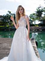 Sleeveless High Neck A-Line Wedding Gown