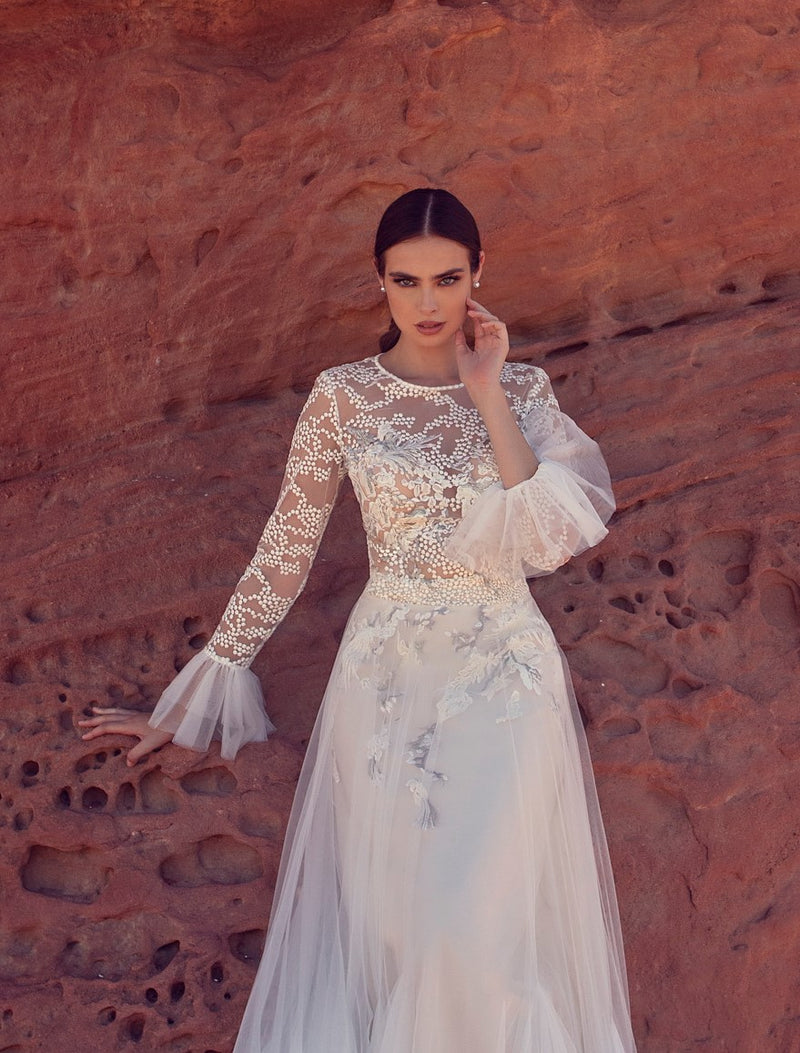 Long Sleeve Lace Wedding Dress HAREM's Brides Long Sleeve Lace Wedding Dress HAREM's Brides