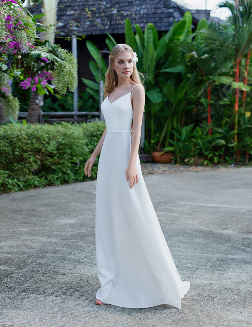 Vestido de novia 2 en 1 con gorro de encaje