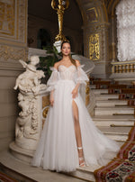 Sweetheart Glitter Bridal Dress with Removable Sleeves