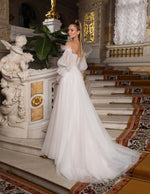 Sweetheart Glitter Bridal Dress with Removable Sleeves