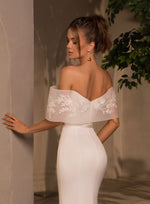 Robe de mariée sirène chic à épaules dénudées