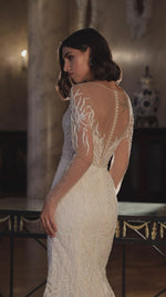 Vestido de novia sirena con mangas